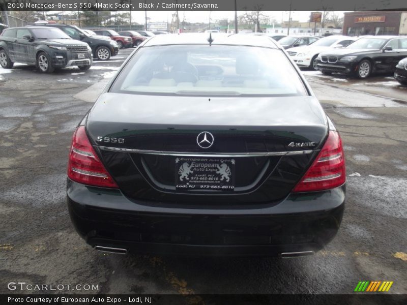 Black / Cashmere/Savanna 2010 Mercedes-Benz S 550 4Matic Sedan