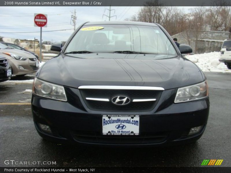 Deepwater Blue / Gray 2008 Hyundai Sonata Limited V6