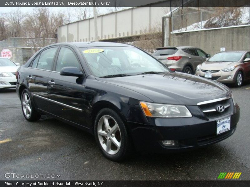 Deepwater Blue / Gray 2008 Hyundai Sonata Limited V6