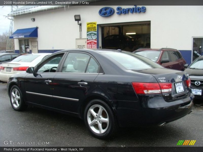 Deepwater Blue / Gray 2008 Hyundai Sonata Limited V6