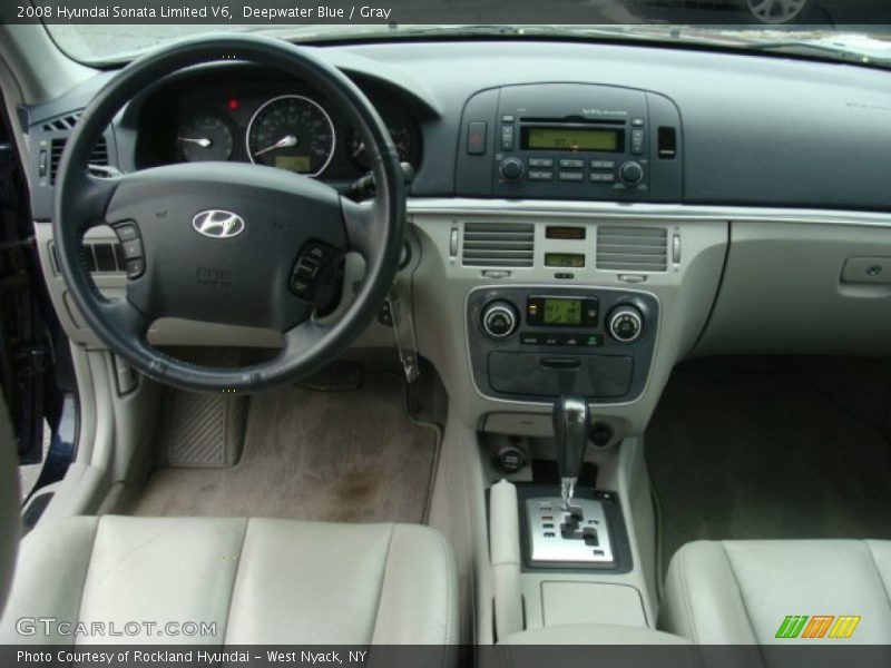 Deepwater Blue / Gray 2008 Hyundai Sonata Limited V6