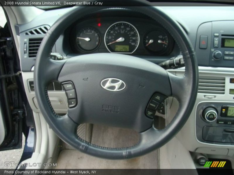 Deepwater Blue / Gray 2008 Hyundai Sonata Limited V6