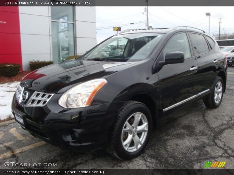 Wicked Black / Black 2011 Nissan Rogue SV AWD