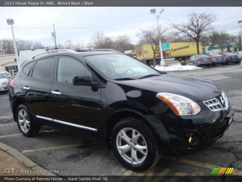 Wicked Black / Black 2011 Nissan Rogue SV AWD