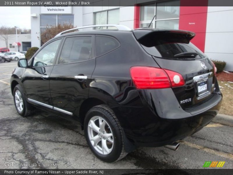 Wicked Black / Black 2011 Nissan Rogue SV AWD