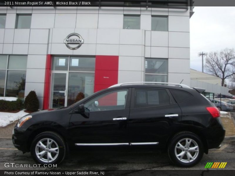 Wicked Black / Black 2011 Nissan Rogue SV AWD