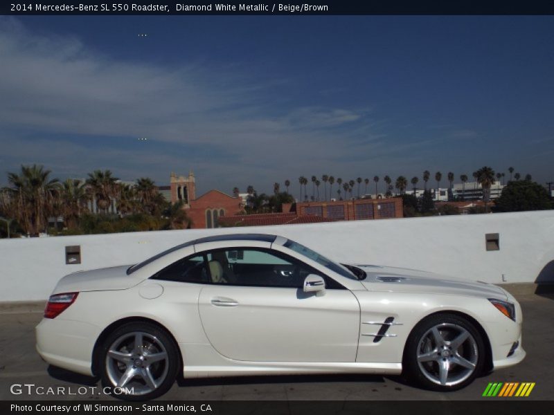 Diamond White Metallic / Beige/Brown 2014 Mercedes-Benz SL 550 Roadster