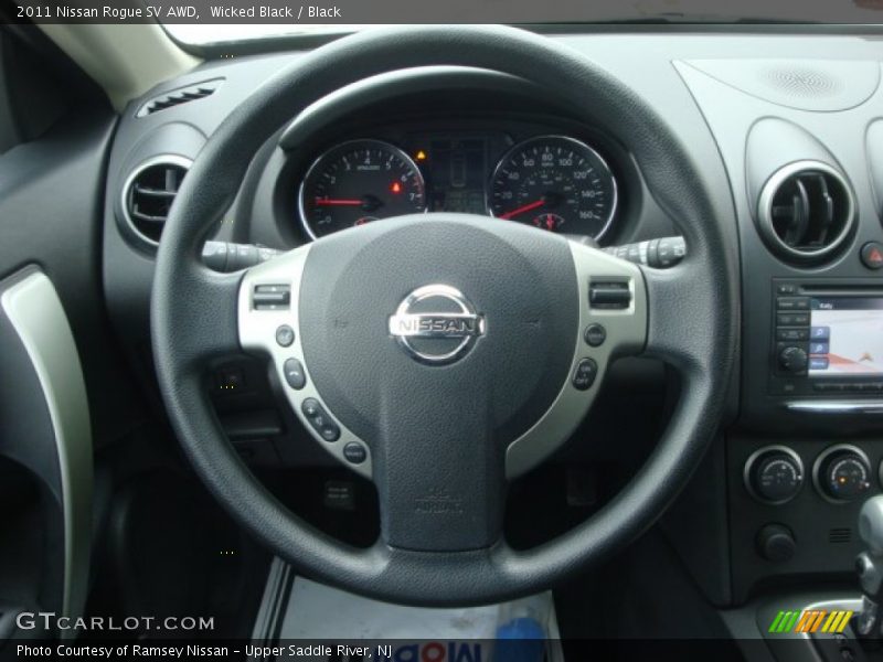 Wicked Black / Black 2011 Nissan Rogue SV AWD