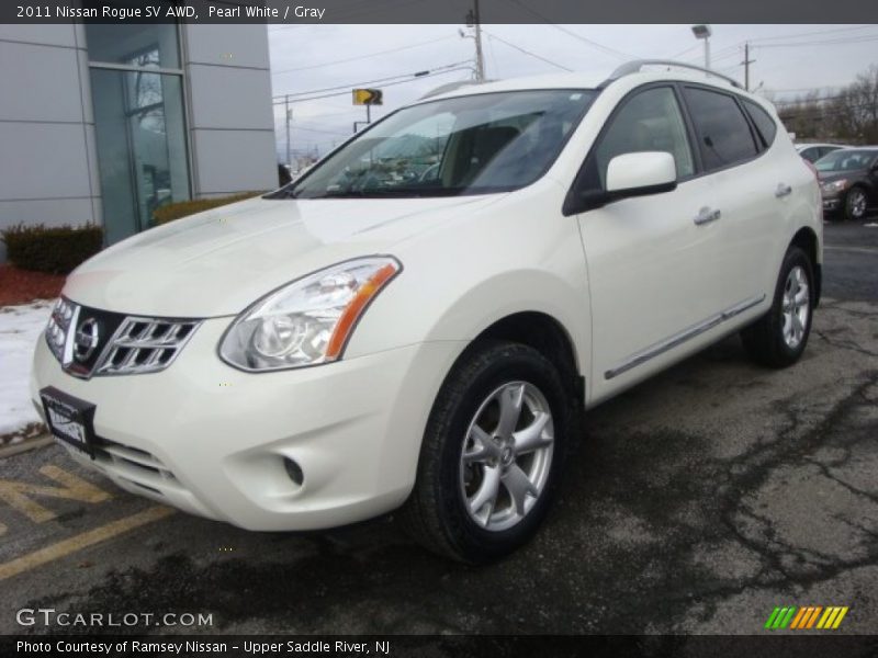Pearl White / Gray 2011 Nissan Rogue SV AWD