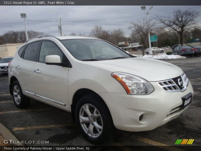 Pearl White / Gray 2011 Nissan Rogue SV AWD