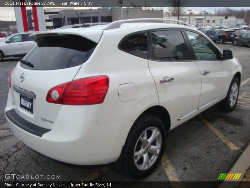 Pearl White / Gray 2011 Nissan Rogue SV AWD