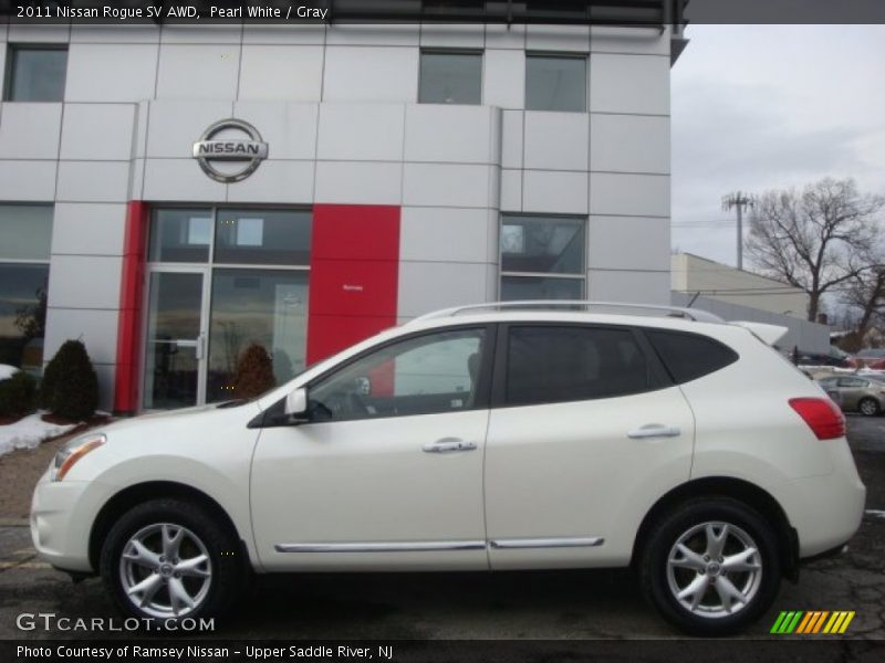 Pearl White / Gray 2011 Nissan Rogue SV AWD