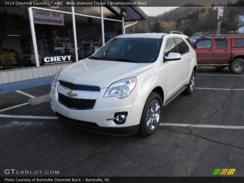 White Diamond Tricoat / Brownstone/Jet Black 2014 Chevrolet Equinox LT AWD