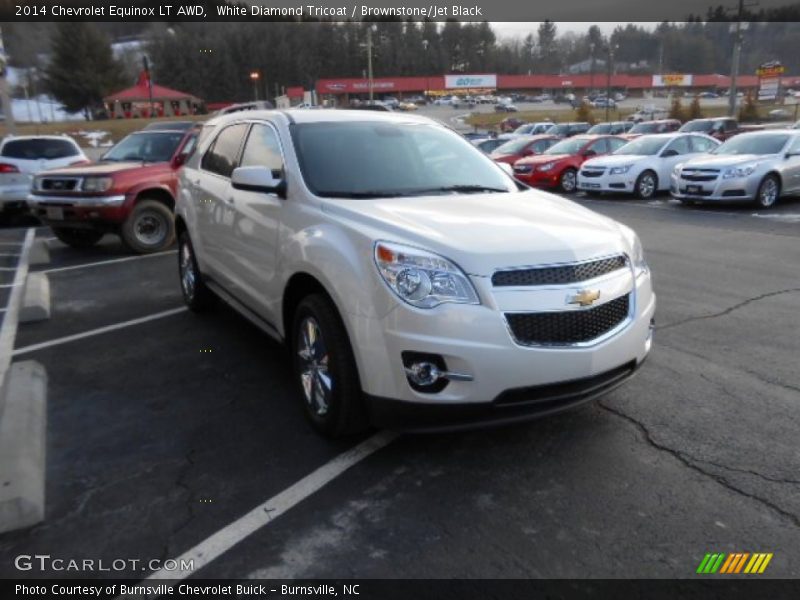 White Diamond Tricoat / Brownstone/Jet Black 2014 Chevrolet Equinox LT AWD