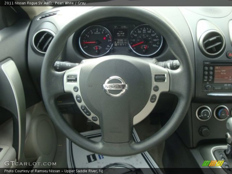 Pearl White / Gray 2011 Nissan Rogue SV AWD