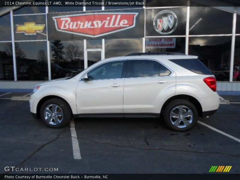 White Diamond Tricoat / Brownstone/Jet Black 2014 Chevrolet Equinox LT AWD