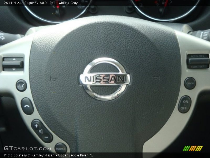Pearl White / Gray 2011 Nissan Rogue SV AWD