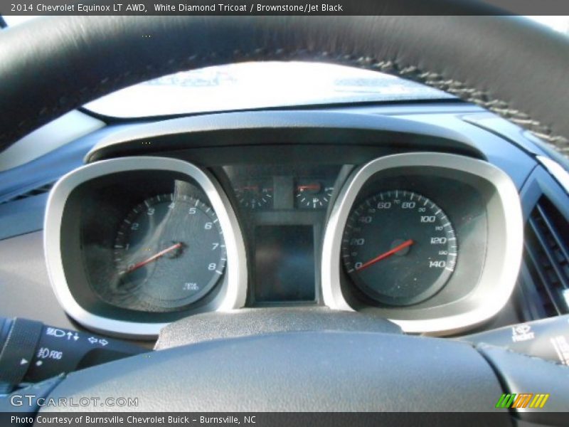 White Diamond Tricoat / Brownstone/Jet Black 2014 Chevrolet Equinox LT AWD