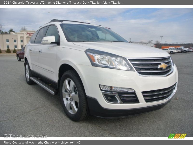 White Diamond Tricoat / Dark Titanium/Light Titanium 2014 Chevrolet Traverse LTZ