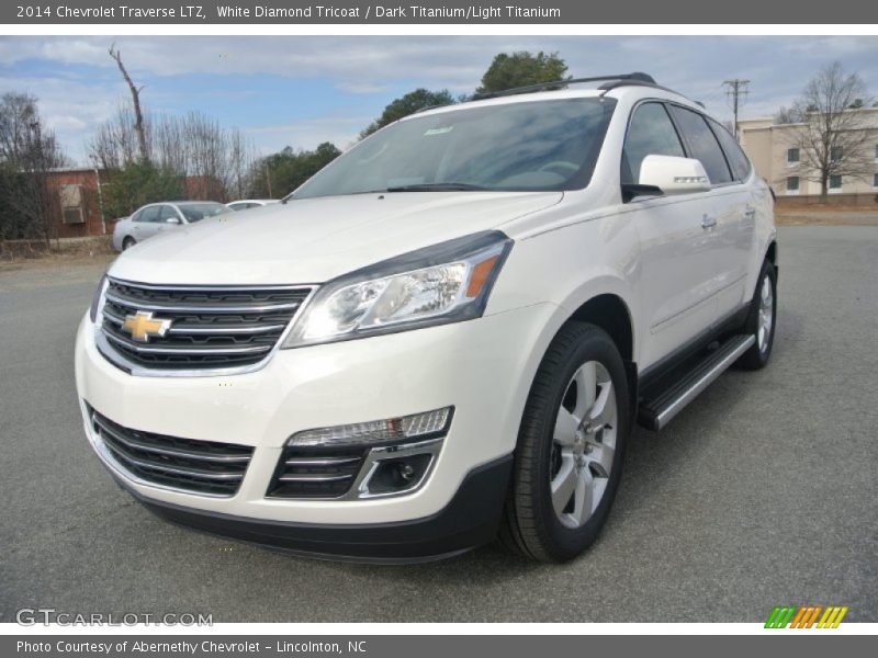 White Diamond Tricoat / Dark Titanium/Light Titanium 2014 Chevrolet Traverse LTZ