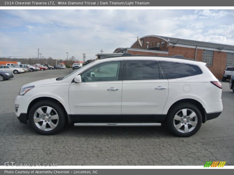 White Diamond Tricoat / Dark Titanium/Light Titanium 2014 Chevrolet Traverse LTZ