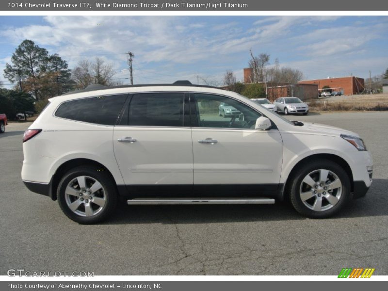 White Diamond Tricoat / Dark Titanium/Light Titanium 2014 Chevrolet Traverse LTZ