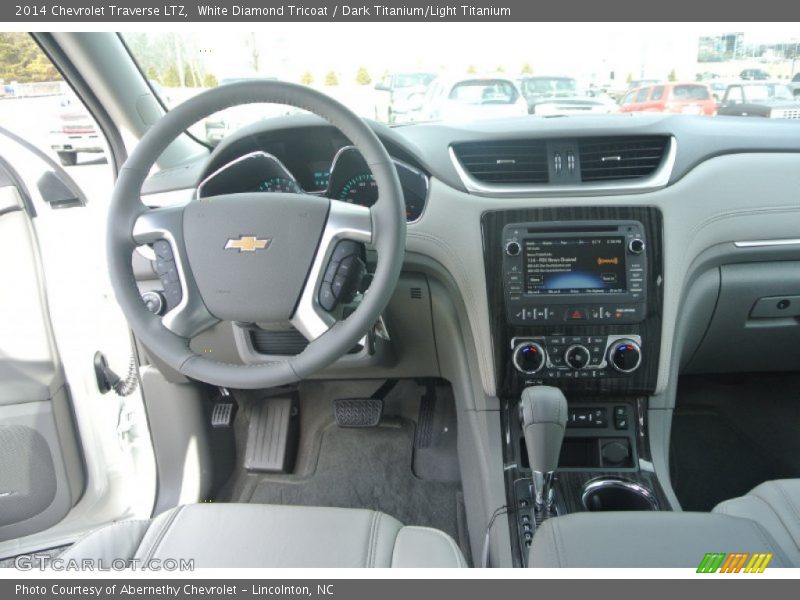 White Diamond Tricoat / Dark Titanium/Light Titanium 2014 Chevrolet Traverse LTZ