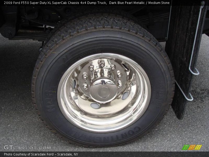 Dark Blue Pearl Metallic / Medium Stone 2009 Ford F550 Super Duty XL SuperCab Chassis 4x4 Dump Truck