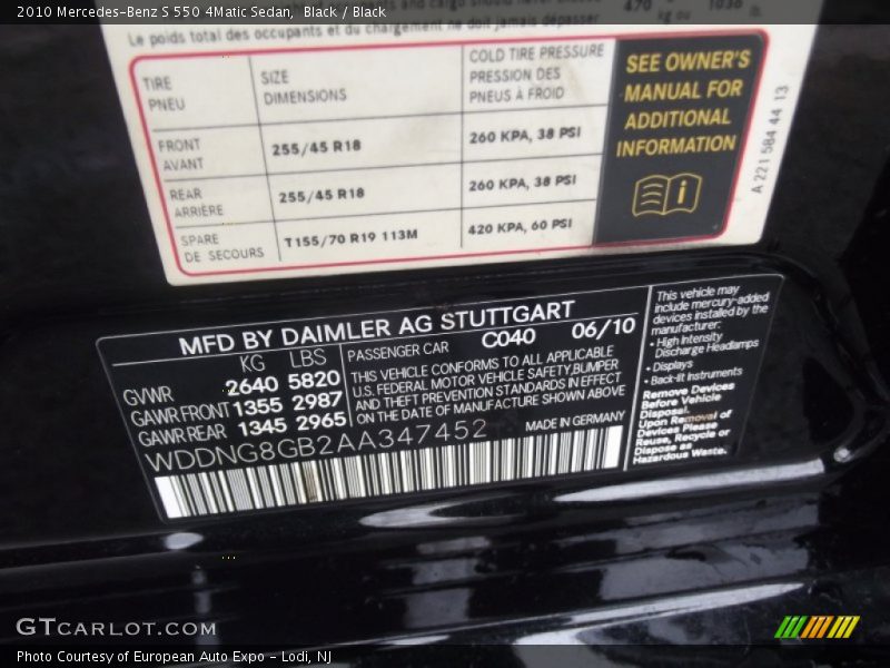 Black / Black 2010 Mercedes-Benz S 550 4Matic Sedan