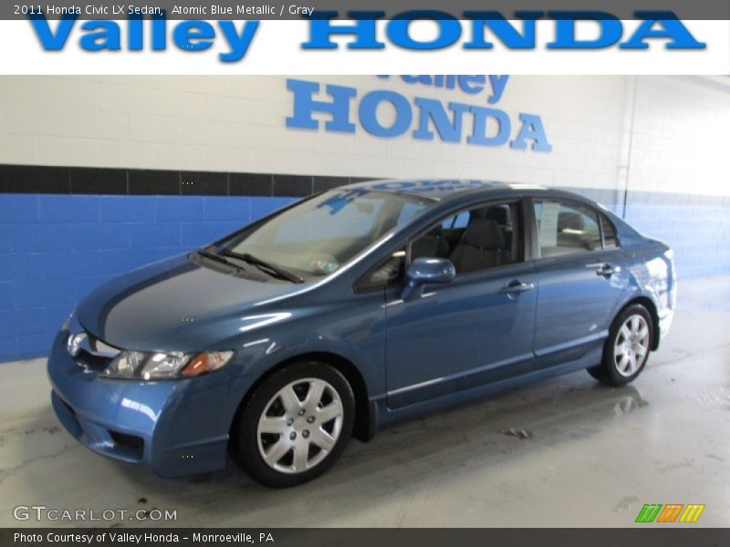 Atomic Blue Metallic / Gray 2011 Honda Civic LX Sedan