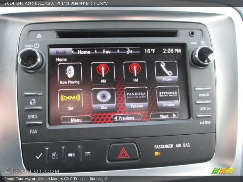 Atlantis Blue Metallic / Ebony 2014 GMC Acadia SLE AWD