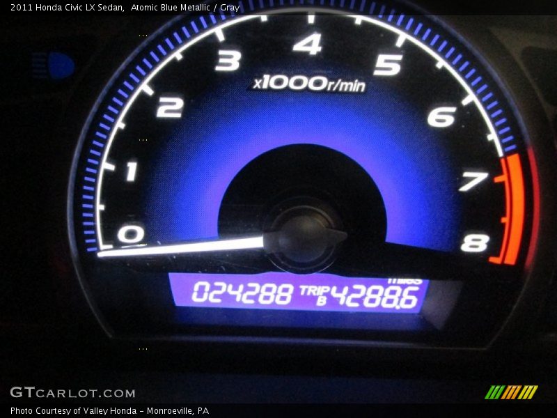 Atomic Blue Metallic / Gray 2011 Honda Civic LX Sedan