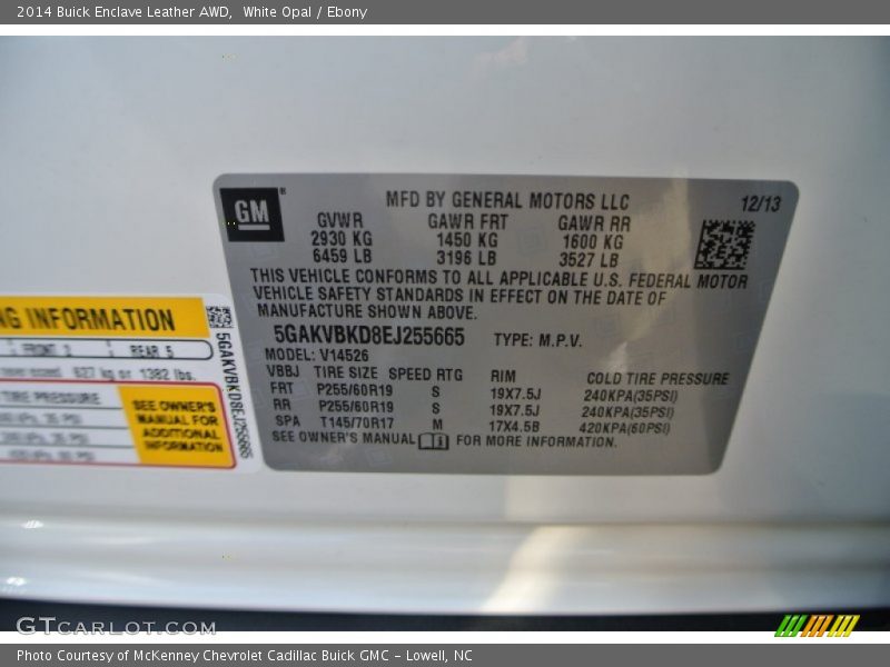 White Opal / Ebony 2014 Buick Enclave Leather AWD