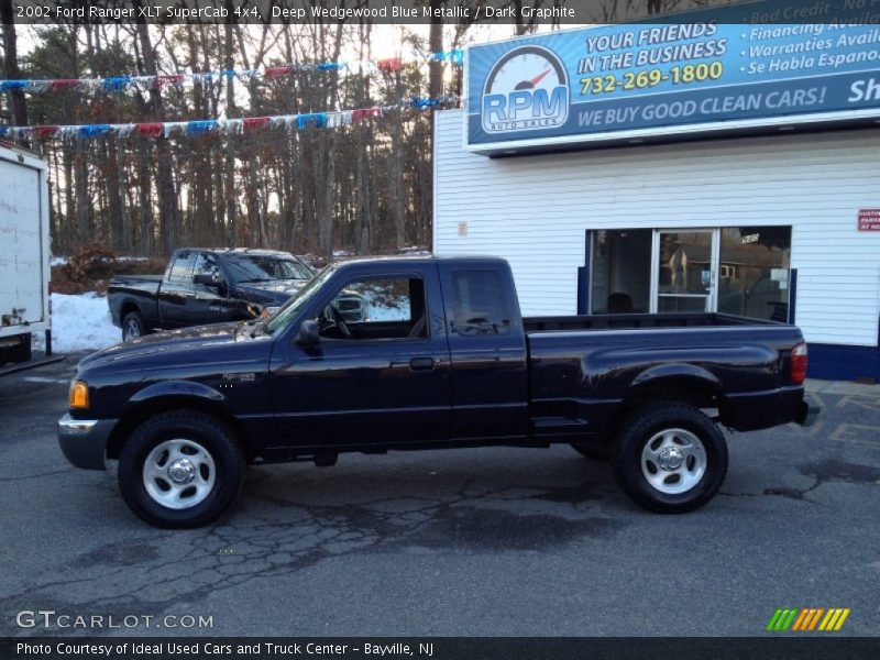 Deep Wedgewood Blue Metallic / Dark Graphite 2002 Ford Ranger XLT SuperCab 4x4