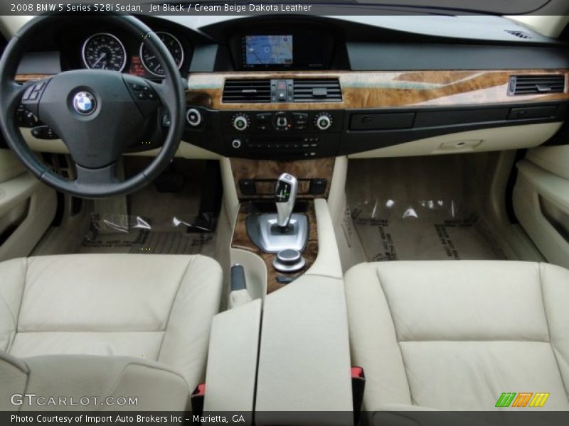 Jet Black / Cream Beige Dakota Leather 2008 BMW 5 Series 528i Sedan