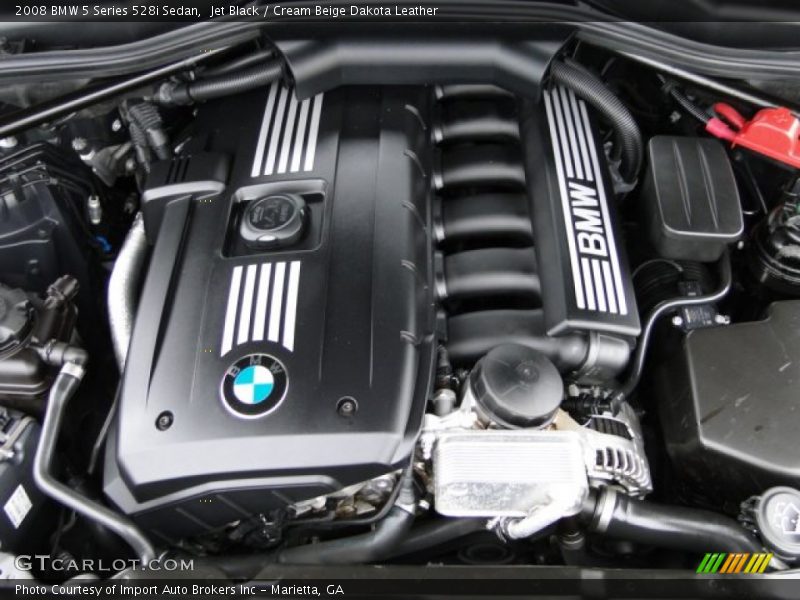 Jet Black / Cream Beige Dakota Leather 2008 BMW 5 Series 528i Sedan