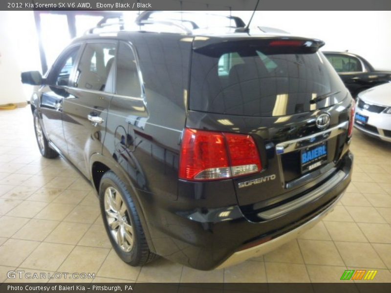 Ebony Black / Black 2012 Kia Sorento SX V6 AWD