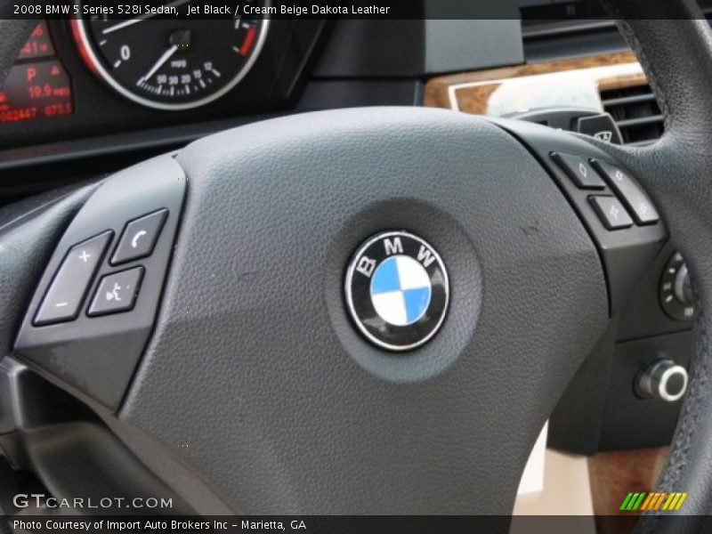 Jet Black / Cream Beige Dakota Leather 2008 BMW 5 Series 528i Sedan