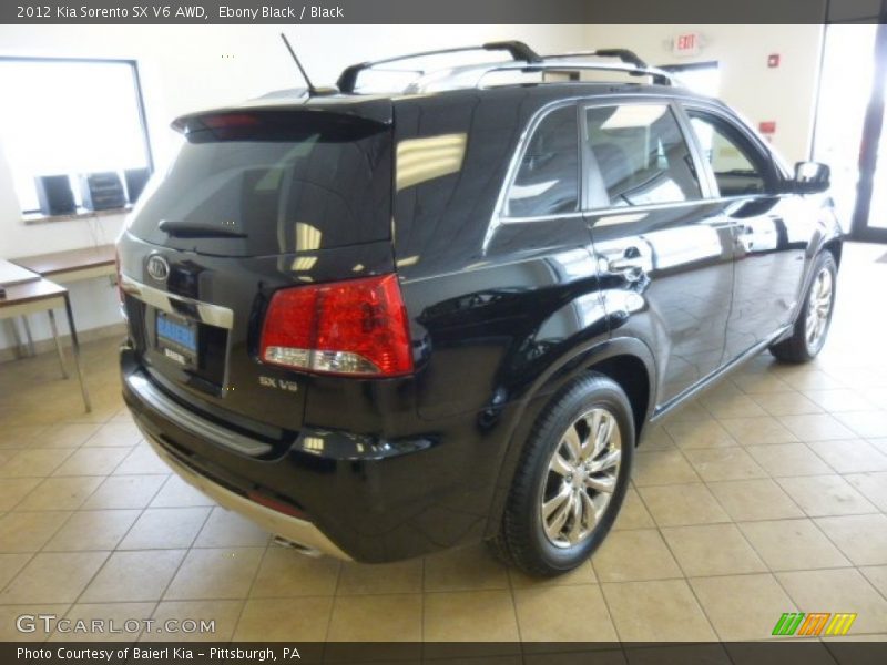 Ebony Black / Black 2012 Kia Sorento SX V6 AWD