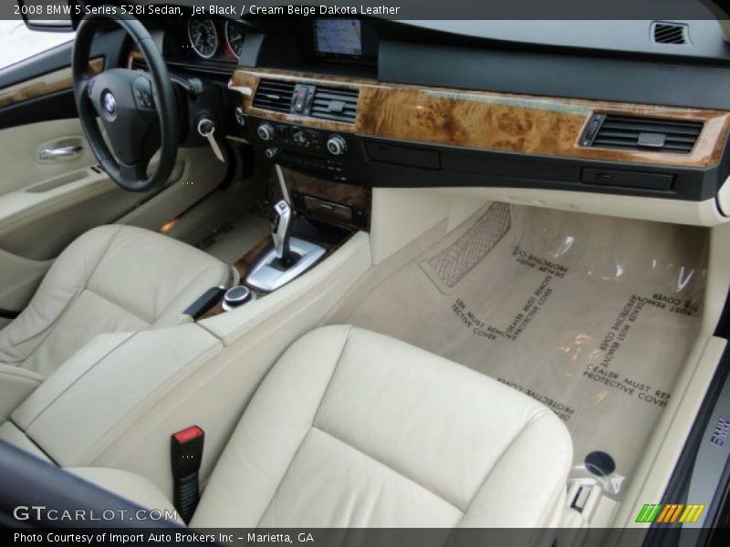 Jet Black / Cream Beige Dakota Leather 2008 BMW 5 Series 528i Sedan