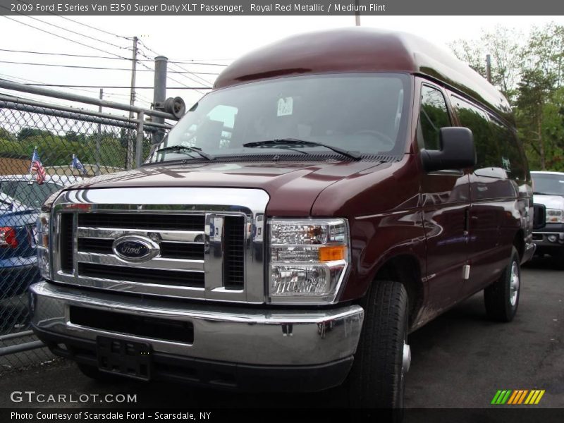 Royal Red Metallic / Medium Flint 2009 Ford E Series Van E350 Super Duty XLT Passenger