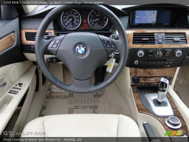 Jet Black / Cream Beige Dakota Leather 2008 BMW 5 Series 528i Sedan