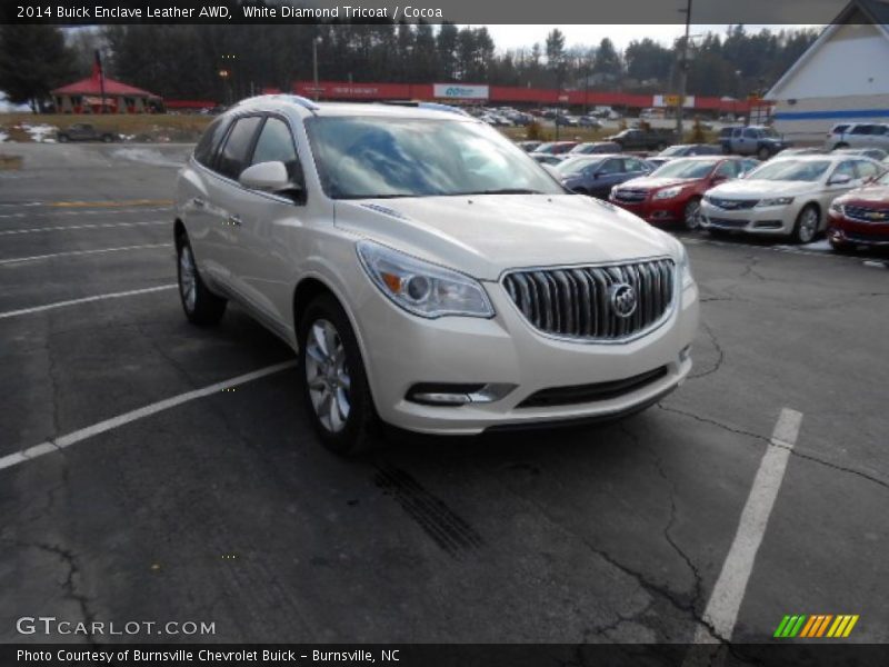 White Diamond Tricoat / Cocoa 2014 Buick Enclave Leather AWD