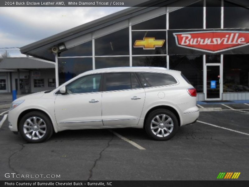 White Diamond Tricoat / Cocoa 2014 Buick Enclave Leather AWD