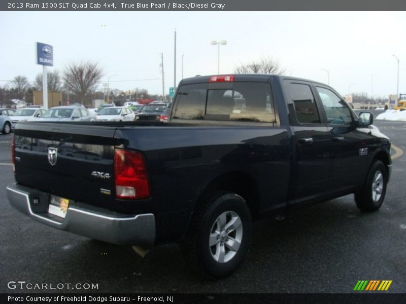 True Blue Pearl / Black/Diesel Gray 2013 Ram 1500 SLT Quad Cab 4x4