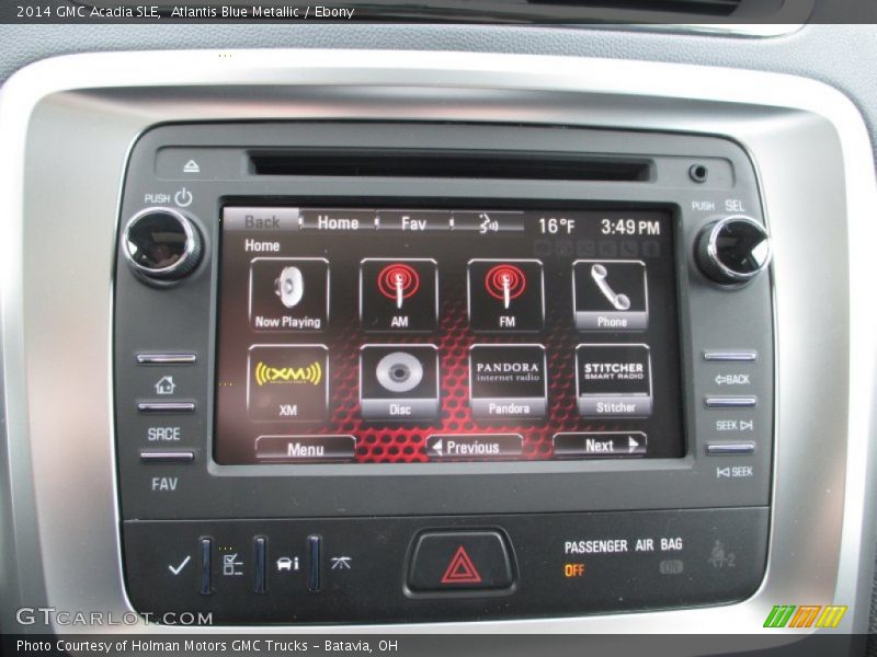 Atlantis Blue Metallic / Ebony 2014 GMC Acadia SLE