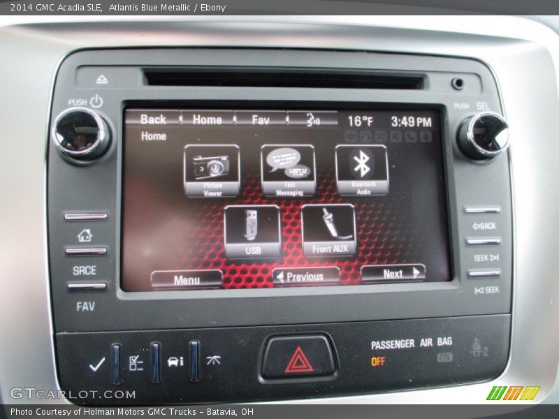 Atlantis Blue Metallic / Ebony 2014 GMC Acadia SLE