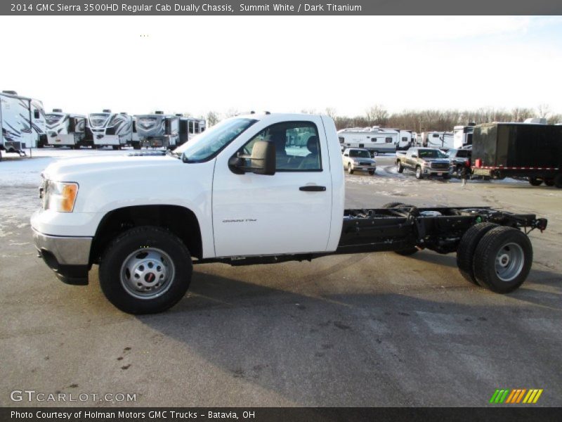 Summit White / Dark Titanium 2014 GMC Sierra 3500HD Regular Cab Dually Chassis