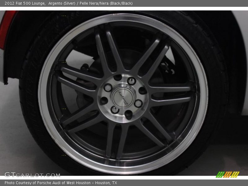 Argento (Silver) / Pelle Nera/Nera (Black/Black) 2012 Fiat 500 Lounge