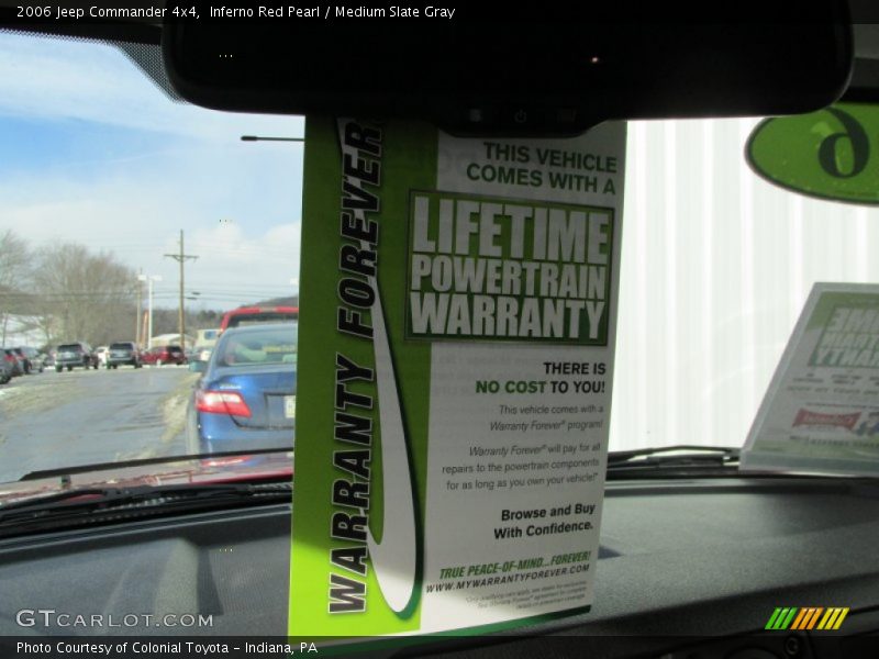 Inferno Red Pearl / Medium Slate Gray 2006 Jeep Commander 4x4